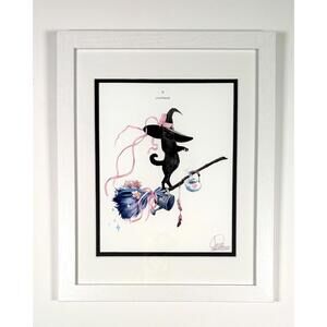 Unbothered I by Lora Zombie – Signed Limited Edition Cat Art Print, Framed